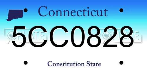 5CC0828 Connecticut License Plate