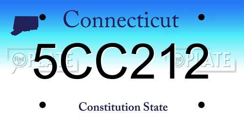 5CC212 Connecticut License Plate