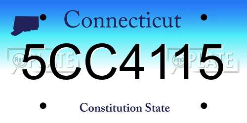 5CC4115 Connecticut License Plate