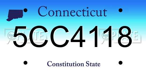 5CC4118 Connecticut License Plate