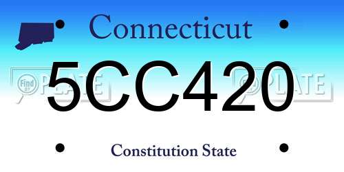5CC420 Connecticut License Plate