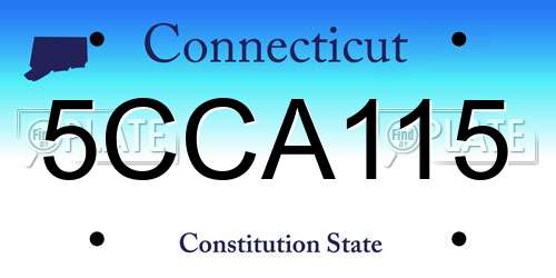 5CCA115 Connecticut License Plate
