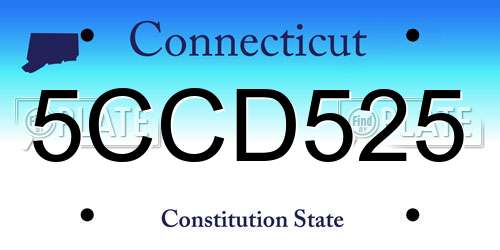 5CCD525 Connecticut License Plate