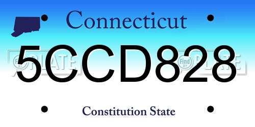5CCD828 Connecticut License Plate
