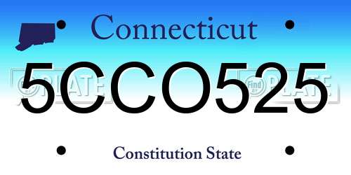 5CCO525 Connecticut License Plate