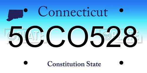 5CCO528 Connecticut License Plate