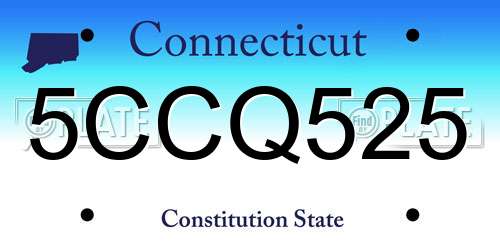 5CCQ525 Connecticut License Plate