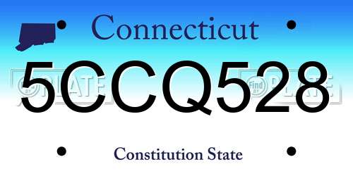 5CCQ528 Connecticut License Plate
