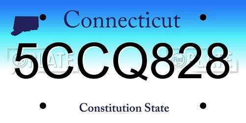 5CCQ828 Connecticut License Plate