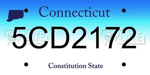 5CD2172 Connecticut License Plate