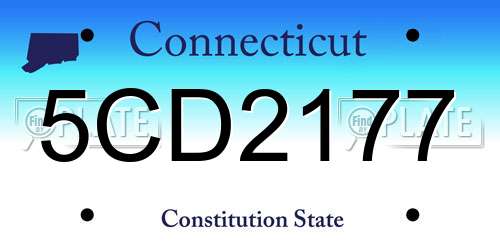5CD2177 Connecticut License Plate