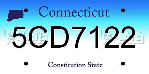 5CD7122 Connecticut License Plate