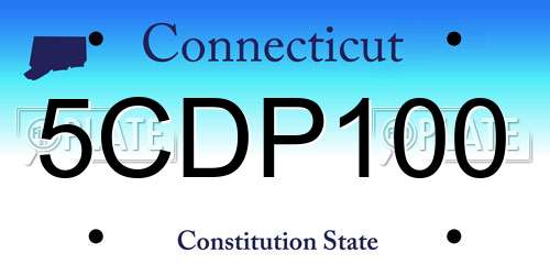 5CDP100 Connecticut License Plate