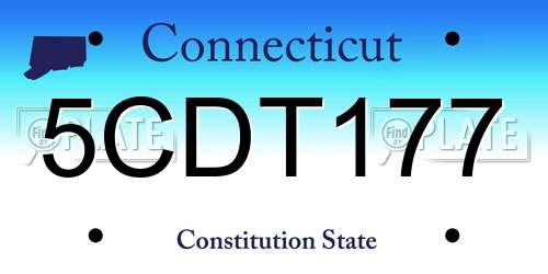 5CDT177 Connecticut License Plate