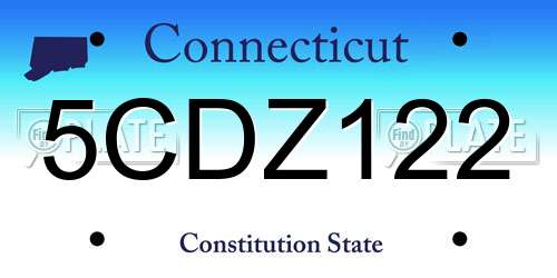 5CDZ122 Connecticut License Plate