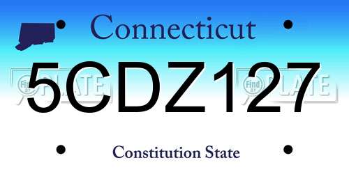 5CDZ127 Connecticut License Plate