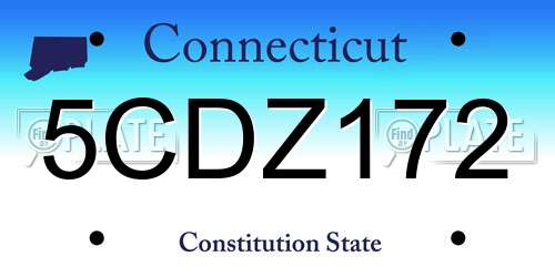 5CDZ172 Connecticut License Plate