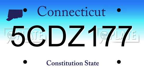 5CDZ177 Connecticut License Plate