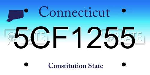 5CF1255 Connecticut License Plate