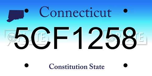 5CF1258 Connecticut License Plate