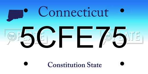 5CFE75 Connecticut License Plate