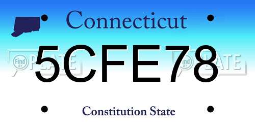 5CFE78 Connecticut License Plate