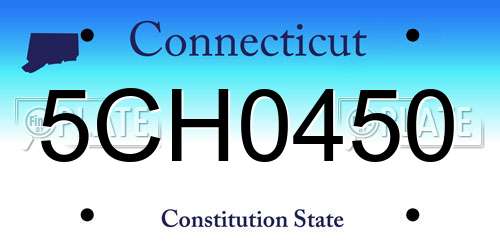 5CH0450 Connecticut License Plate