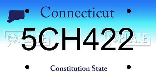 5CH422 Connecticut License Plate