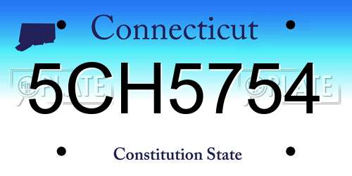 5CH5754 Connecticut License Plate
