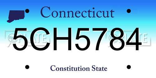 5CH5784 Connecticut License Plate