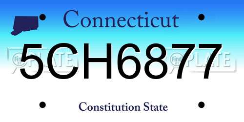 5CH6877 Connecticut License Plate