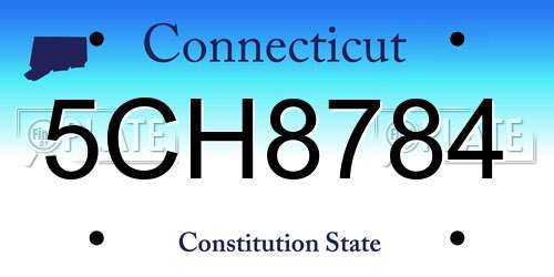 5CH8784 Connecticut License Plate