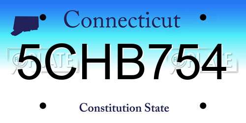 5CHB754 Connecticut License Plate