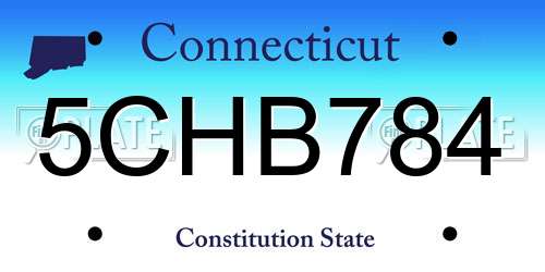 5CHB784 Connecticut License Plate