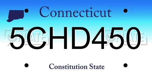 5CHD450 Connecticut License Plate
