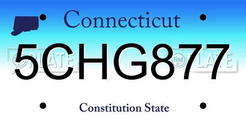 5CHG877 Connecticut License Plate