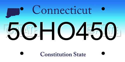 5CHO450 Connecticut License Plate