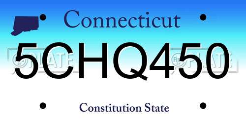 5CHQ450 Connecticut License Plate