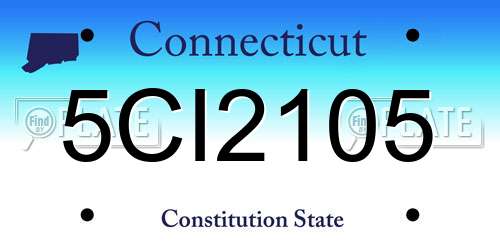 5CI2105 Connecticut License Plate