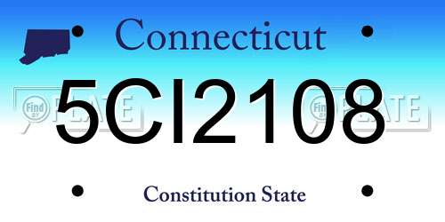 5CI2108 Connecticut License Plate