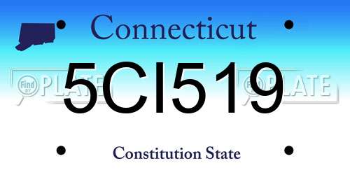 5CI519 Connecticut License Plate