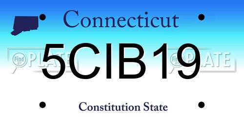 5CIB19 Connecticut License Plate