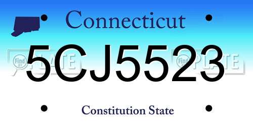 5CJ5523 Connecticut License Plate