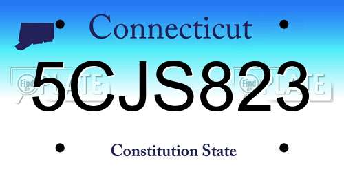 5CJS823 Connecticut License Plate