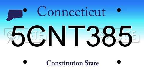 5CNT385 Connecticut License Plate
