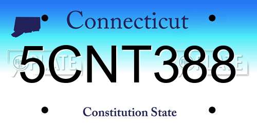 5CNT388 Connecticut License Plate