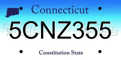 5CNZ355 Connecticut License Plate