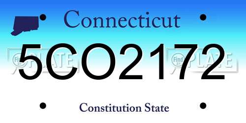5CO2172 Connecticut License Plate
