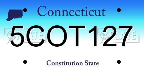 5COT127 Connecticut License Plate