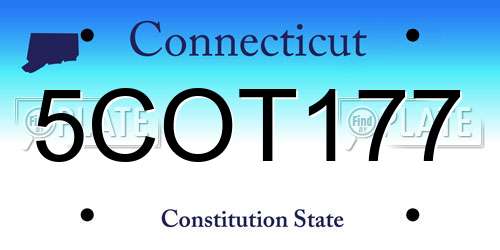 5COT177 Connecticut License Plate